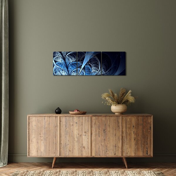 Slika temno modre rože (sa satom) (90x30 cm)