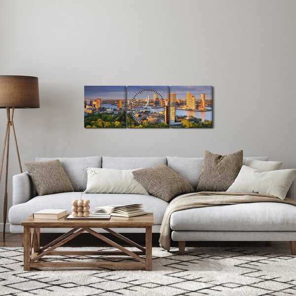 Slika - Obzorje Rotterdama, Nizozemska (sa satom) (90x30 cm)