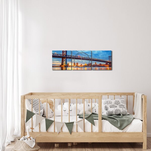 Slika - Most Benjamina Franklina, Philadelphia (sa satom) (90x30 cm)