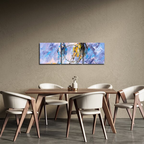 Slika bežečih konjev, oljna slika (sa satom) (90x30 cm)