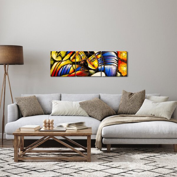Slika - Oljna slika, zaljubljenci (sa satom) (90x30 cm)