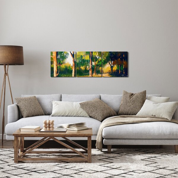 Podoba gozda v poletnem soncu, slika (sa satom) (90x30 cm)