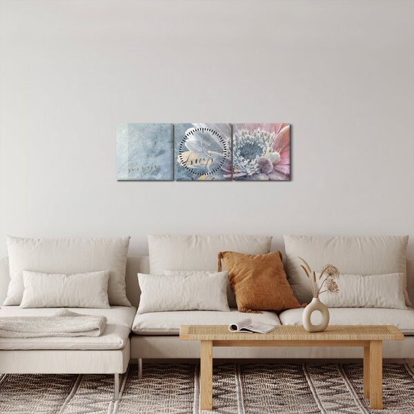Slika - Zimska roža (sa satom) (90x30 cm)