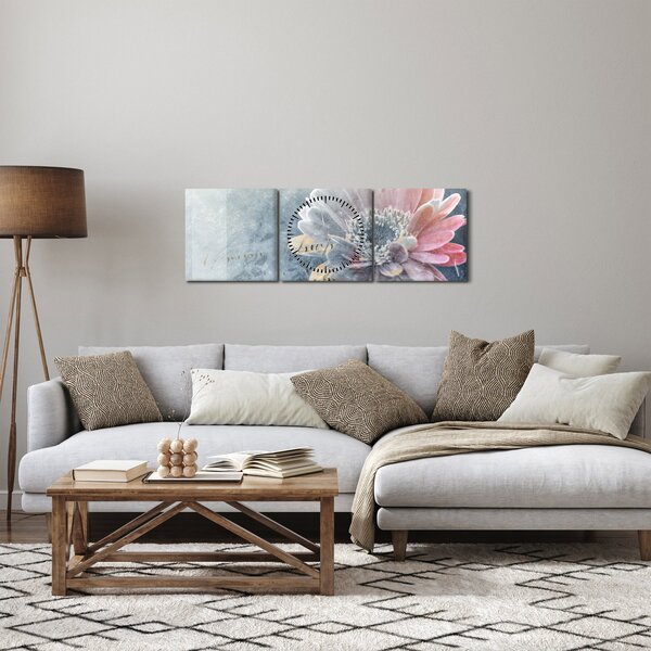 Slika - Zimska roža (sa satom) (90x30 cm)