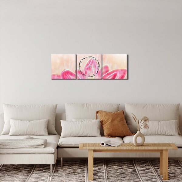 Slika lotosovega cveta (sa satom) (90x30 cm)
