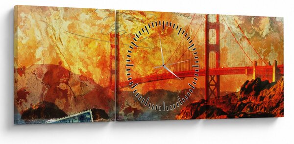 Slika - Golden Gate, San Francisco, Kalifornija (sa satom) (90x30 cm)