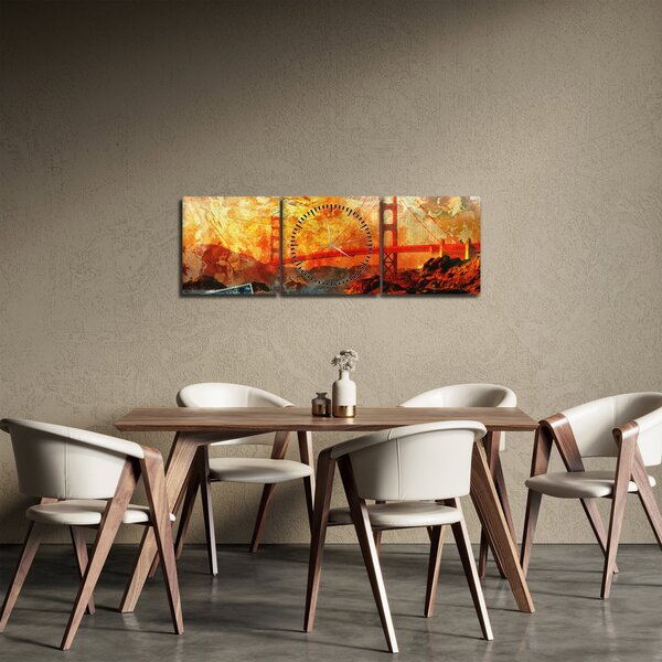 Slika - Golden Gate, San Francisco, Kalifornija (sa satom) (90x30 cm)