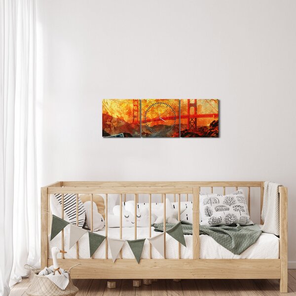 Slika - Golden Gate, San Francisco, Kalifornija (sa satom) (90x30 cm)