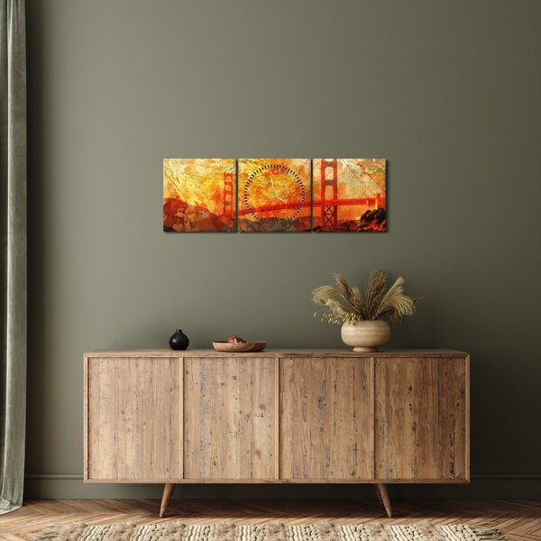 Slika - Golden Gate, San Francisco, Kalifornija (sa satom) (90x30 cm)