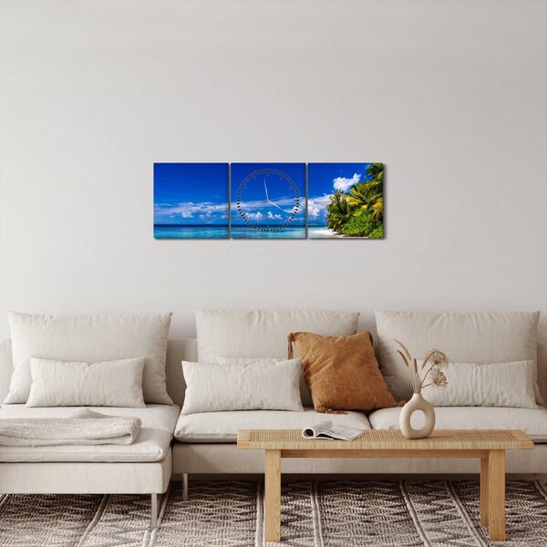 Slika tropske plaže (sa satom) (90x30 cm)