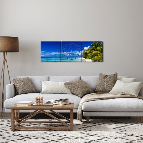 Slika tropske plaže (sa satom) (90x30 cm)