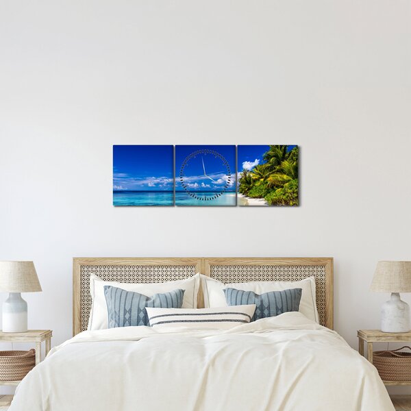 Slika tropske plaže (sa satom) (90x30 cm)