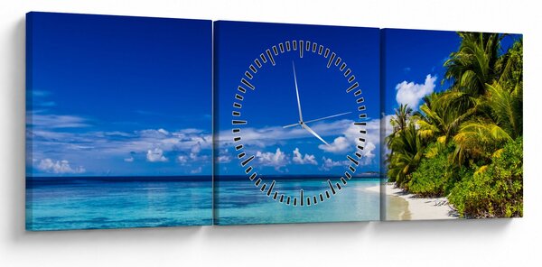 Slika tropske plaže (sa satom) (90x30 cm)