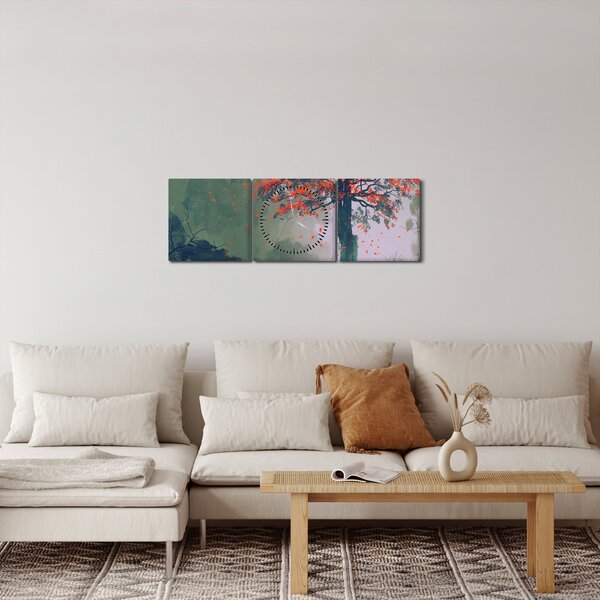 Slika osamljenega rdečega drevesa (sa satom) (90x30 cm)
