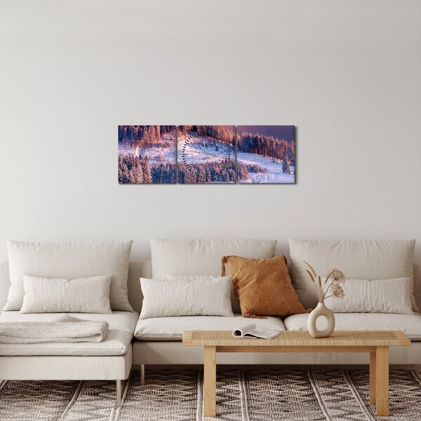 Slika zimske pokrajine (sa satom) (90x30 cm)