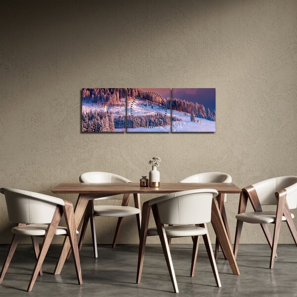 Slika zimske pokrajine (sa satom) (90x30 cm)