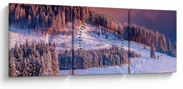 Slika zimske pokrajine (sa satom) (90x30 cm)