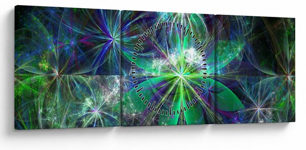 Slika - Abstraktne geometrijske oblike (sa satom) (90x30 cm)