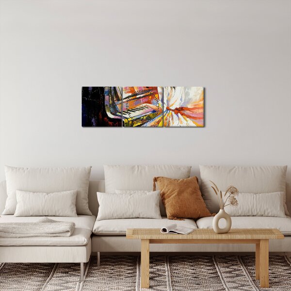 Slika - Ženska igra klavir (sa satom) (90x30 cm)