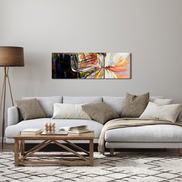 Slika - Ženska igra klavir (sa satom) (90x30 cm)