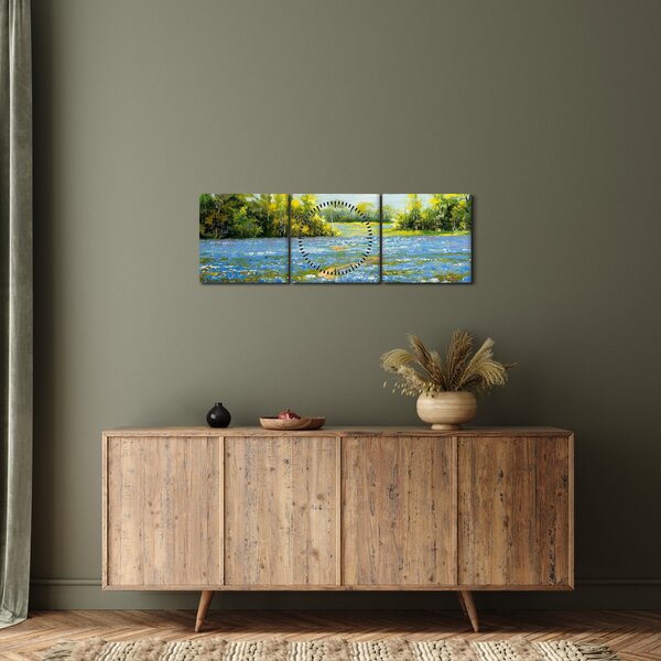 Slika - Pot na polju, oljna slika (sa satom) (90x30 cm)