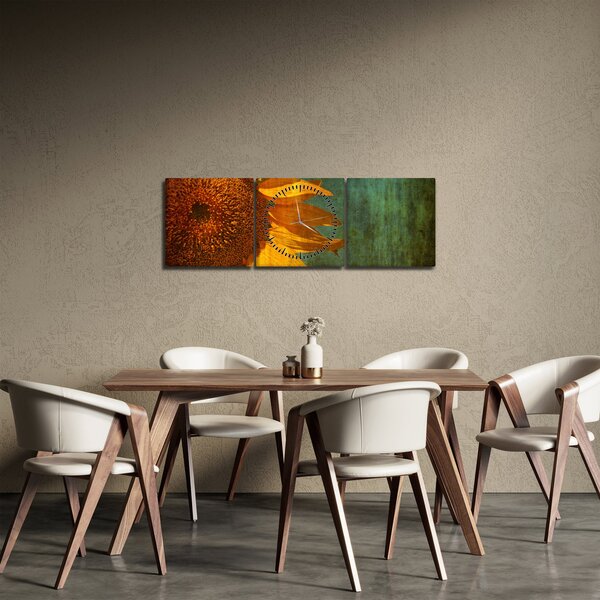 Slika - Sončnica (sa satom) (90x30 cm)