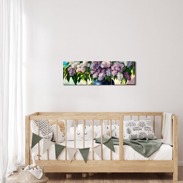 Slika - Šopek lila (sa satom) (90x30 cm)