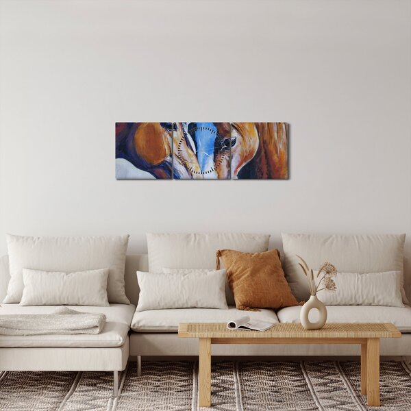 Slika - Zaljubljeni konji (sa satom) (90x30 cm)