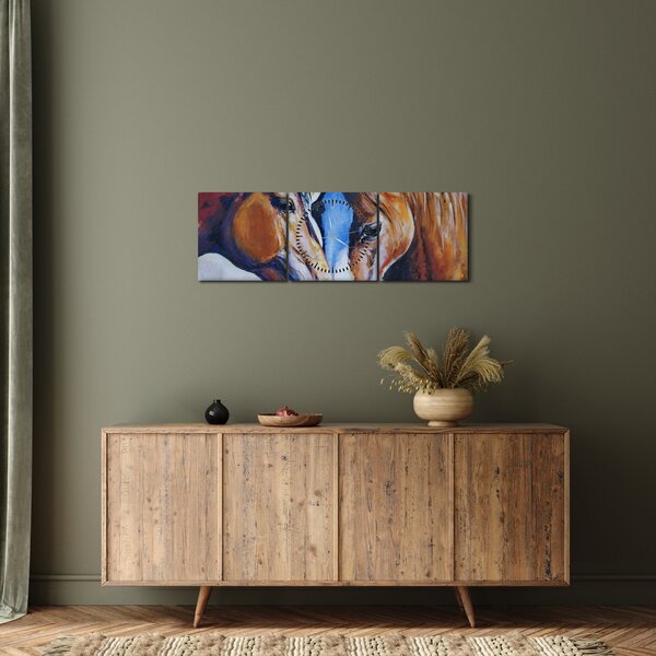 Slika - Zaljubljeni konji (sa satom) (90x30 cm)