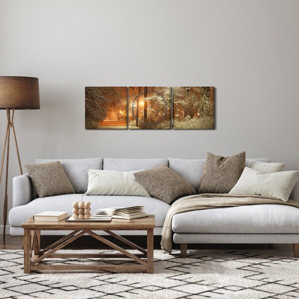 Slika - Snežni park (sa satom) (90x30 cm)
