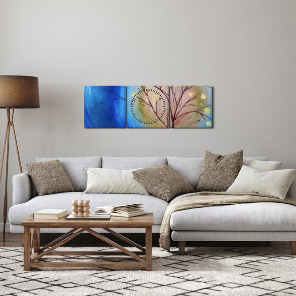 Slika - Drevo, ki pokriva sonce (sa satom) (90x30 cm)