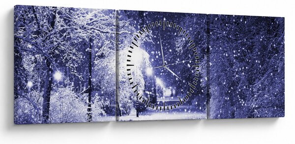 Slika - Čarobna zimska noč (sa satom) (90x30 cm)