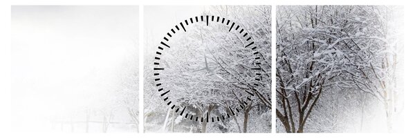Slika - Zimska ulica (sa satom) (90x30 cm)