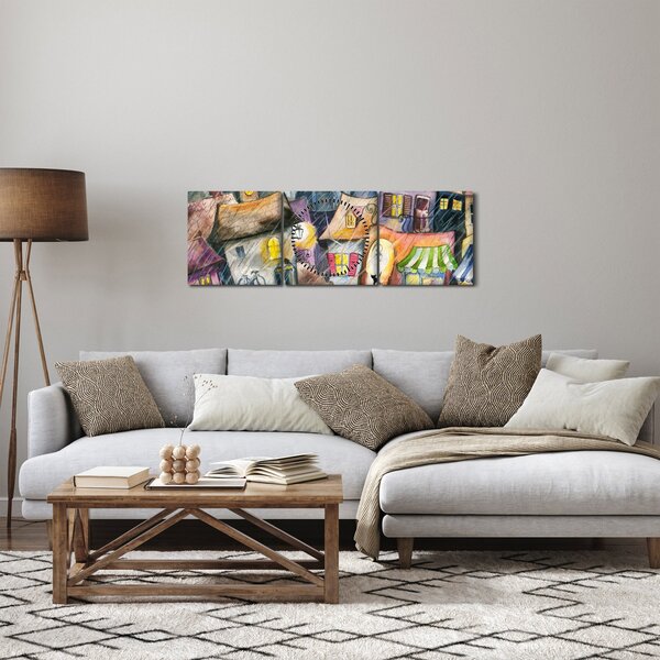 Slika - Deževen večer (sa satom) (90x30 cm)