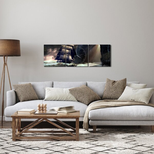 Slika - Ladja med čeri (sa satom) (90x30 cm)