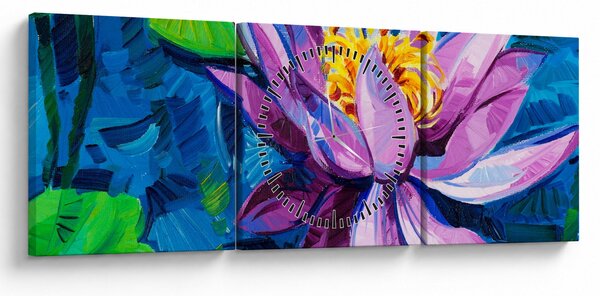Podoba vodne lilije na vodi (sa satom) (90x30 cm)
