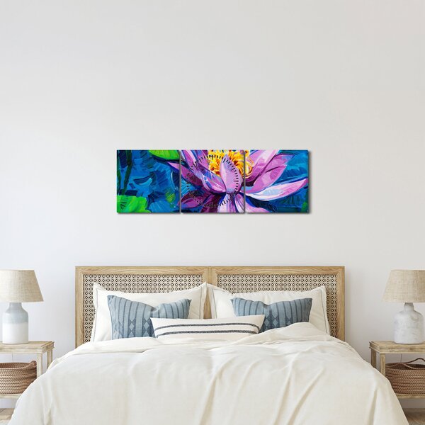 Podoba vodne lilije na vodi (sa satom) (90x30 cm)