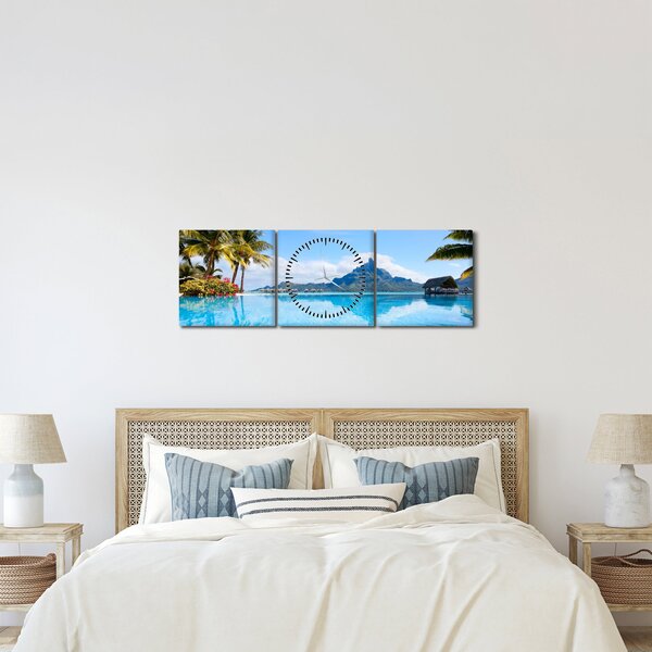 Slika - Bora-Bora, Francoska Polinezija (sa satom) (90x30 cm)