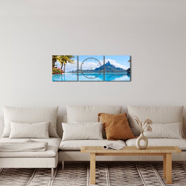 Slika - Bora-Bora, Francoska Polinezija (sa satom) (90x30 cm)