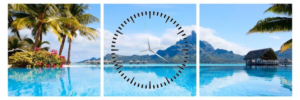 Slika - Bora-Bora, Francoska Polinezija (sa satom) (90x30 cm)