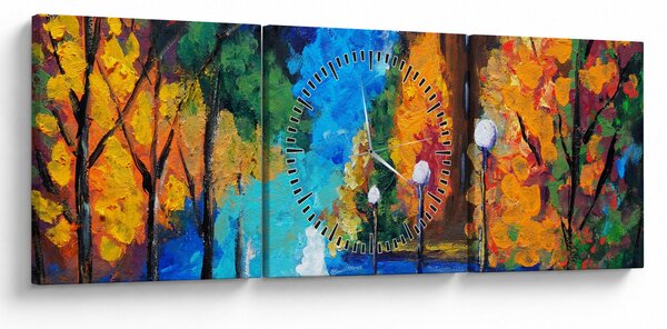 Slika - Zaljubljenca, Pointilizem (sa satom) (90x30 cm)
