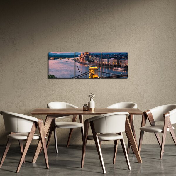 Slika - Panorama mesta, Budimpešta, Madžarska (sa satom) (90x30 cm)
