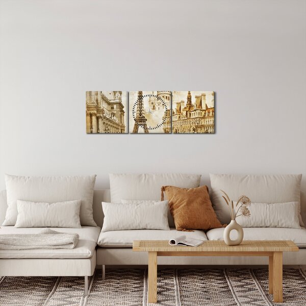 Slika - Pariški spomeniki (sa satom) (90x30 cm)