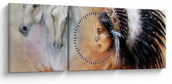 Slika - Magija Indijancev (sa satom) (90x30 cm)