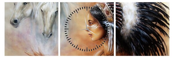 Slika - Magija Indijancev (sa satom) (90x30 cm)