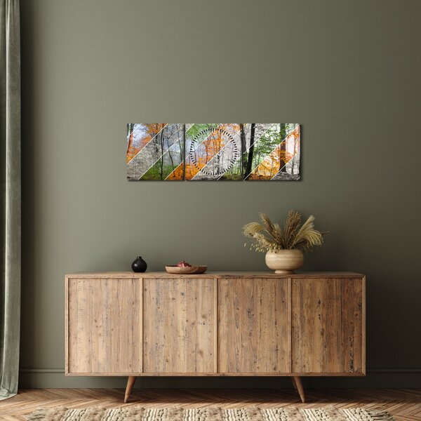 Slika - Menjava letnih časov (sa satom) (90x30 cm)