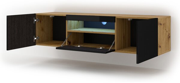 TV stolić/ormarić Aurora (hrast artisan + crna)