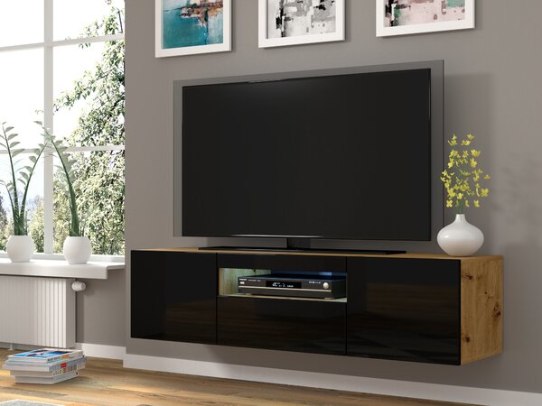 TV stolić/ormarić Aurora (hrast artisan + crna)