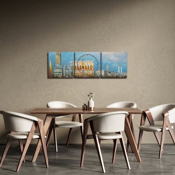 Slika - Gondola skozi Benetke, oljna slika (sa satom) (90x30 cm)