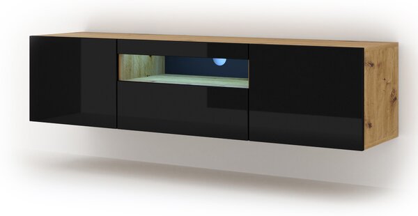 TV stolić/ormarić Aurora (hrast artisan + crna)